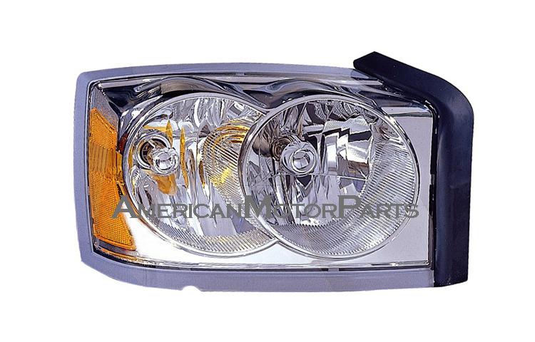 Right passenger side replacement headlight w/o black bezel 05-06 dodge dakota