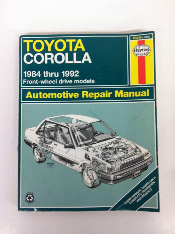 Haynes manual toyota corolla 1984-1992 front wheel drive, read for more info