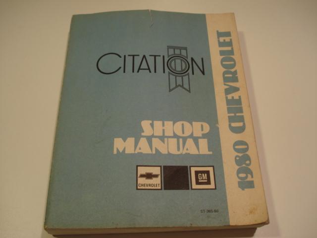 1980 chevrolet citation shop manual 