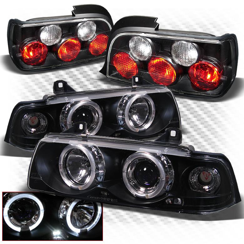 92-98 e36 3-series 4dr black halo projector headlights + altezza tail lights set