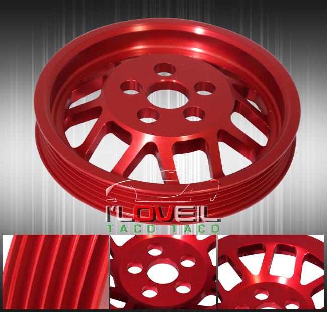 Vw mk5 mk6 jetta golf rabbit beetle 2.5 liter light weight crankshaft pulley red