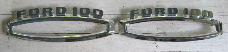 Nos 1965 ford truck hood emblem pair fomoco c5tb-16720-c f100