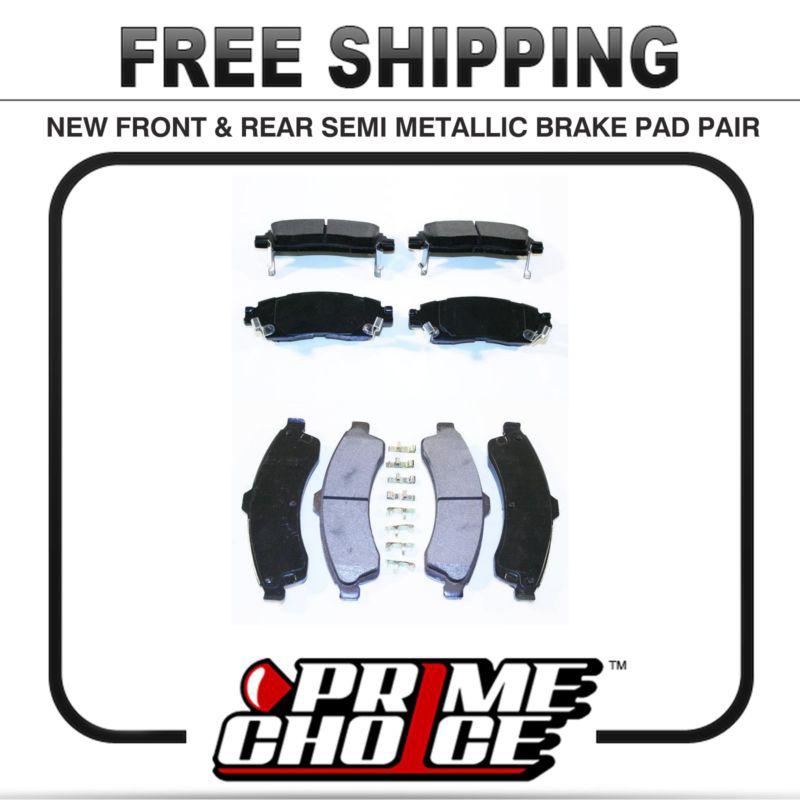 Premium front & rear metallic disc brake pads 2 full complete sets 4 pair 8 pads