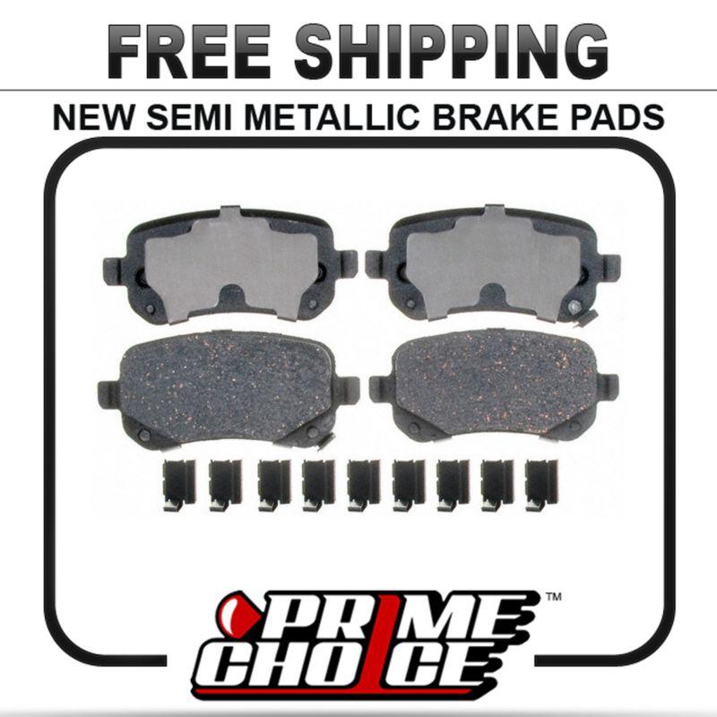 New premium complete set of rear metallic disc brake pads with shims