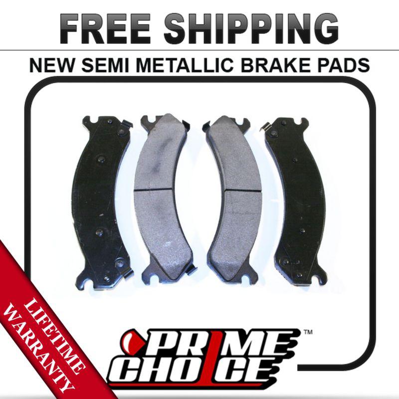 Front semi metallic disc brake pad kit full set with lifetime warranty