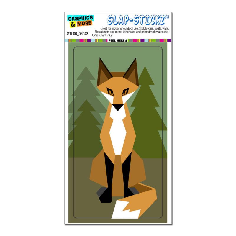 Geometric forest fox - slap-stickz™ automotive car window locker bumper sticker