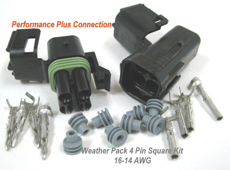 Weather pack 4 pin square 16-14 weatherpack connector kit made in the usa