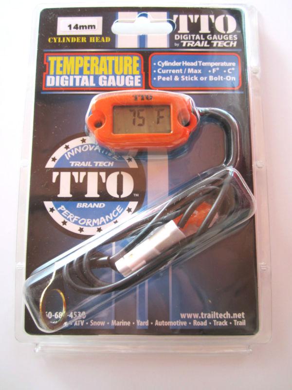 Trail tech tto temperature meter orange digital gauge 14mm spark plug sensor new