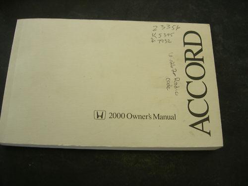 2000 honda accord  owners manual 