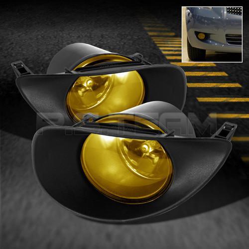 06-08 toyota yaris 4dr bumper jdm yellow fog lights w/switch+bulbs left+right