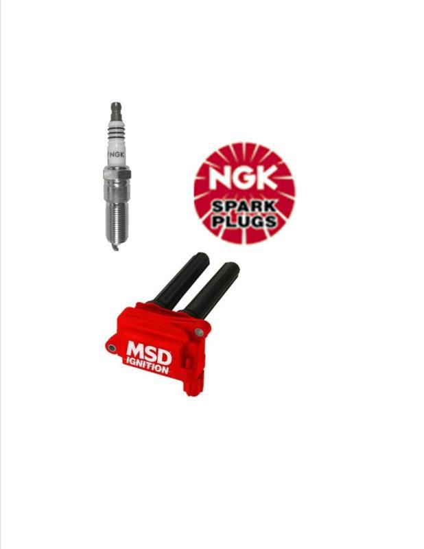 Msd 82558 blaster coils ngk iridium spark plugs hemi 5.7l 6.1l srt8 challenger