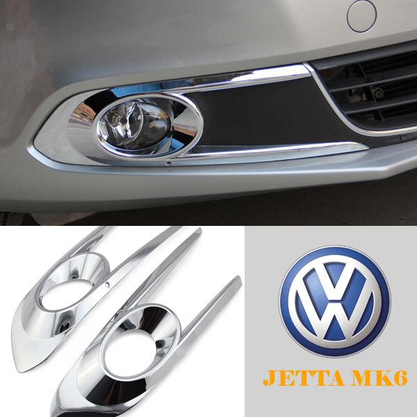 2 pcs chrome front fog light cover trim vw volkswagen jetta mk6 2011 2012 2013