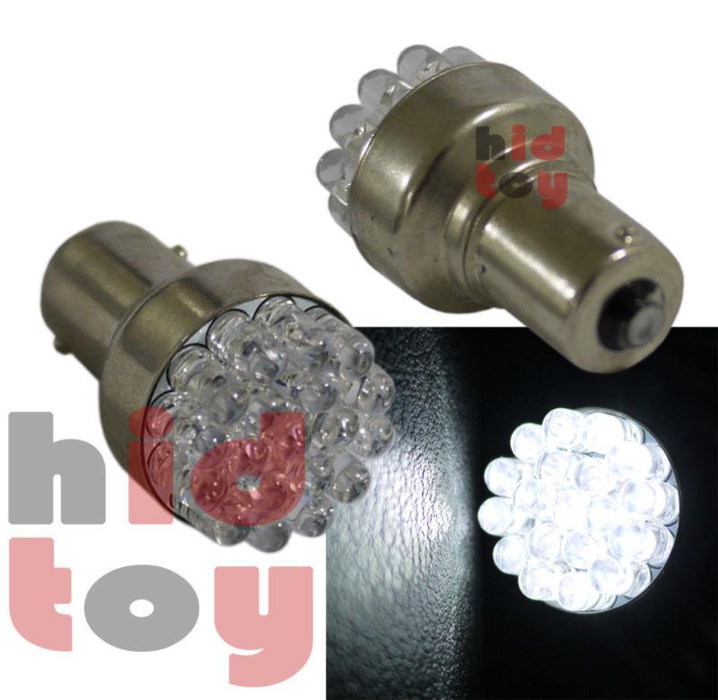 1156 3497 1073 super white 2x round 19 led bulbs #cw3 reverse back up po33 light