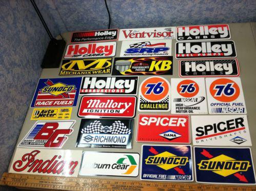 Lot of 24+ large racing stickers. holley nascar hot rod laptop toolbox decals