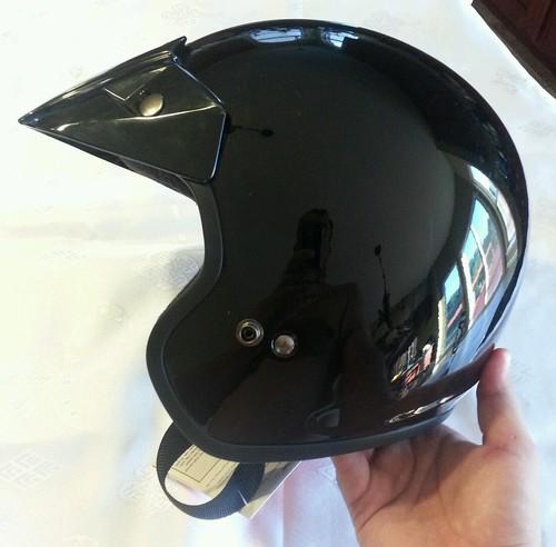 Fulmer af-255 open face motorcycle helmet w/visor medium m gloss black new 