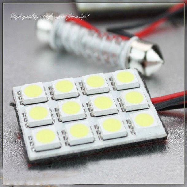 2x white/warm white red/blue 12led 5050 festoon t10 ba9 dome map panel interior