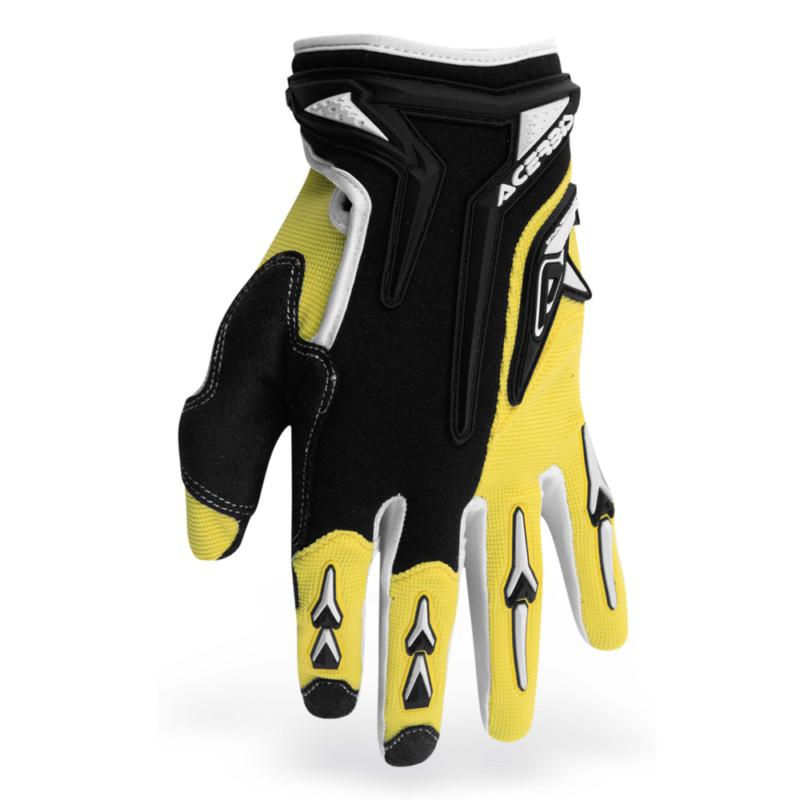 Acerbis x2 gloves yellow black medium poker mx riding gear cr yz kx rm sx wr new