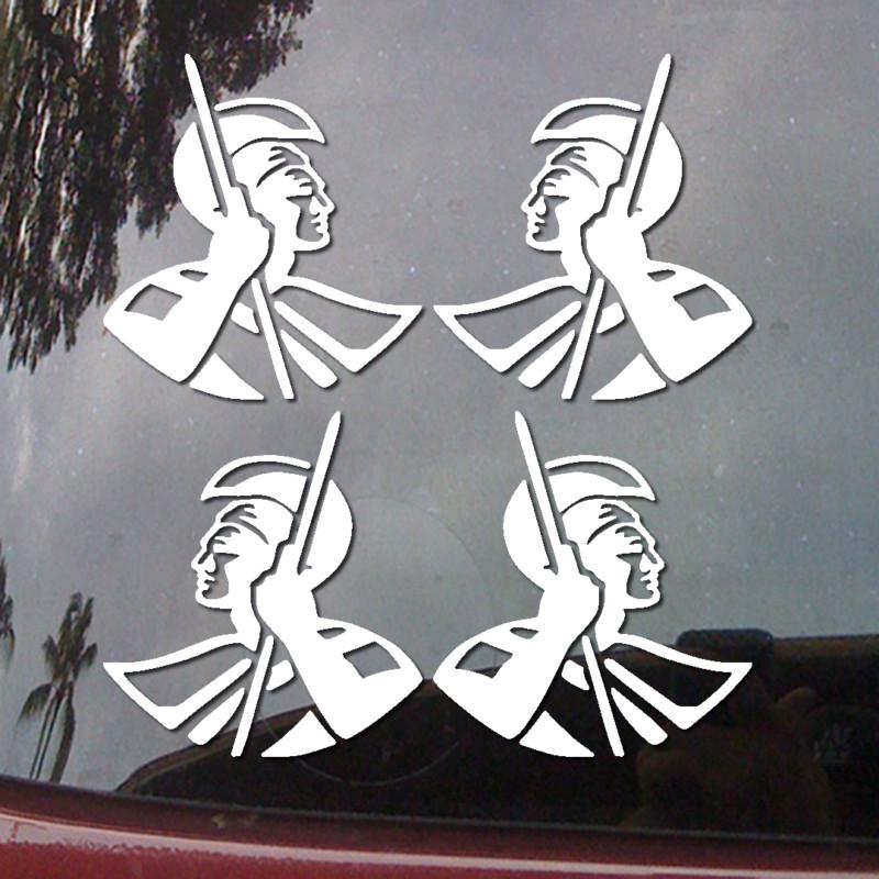 (4x) 3 inch hawaiian ali'i chief car body jdm vinyl decal window sticker h75m