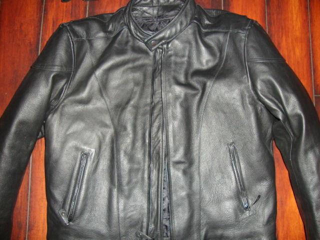 Men's river road ride leather jacket black size 48 stored worn once