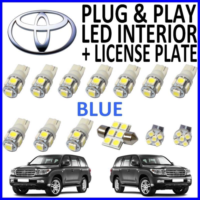 13 piece super blue led interior package kit + license plate tag lights tl1b