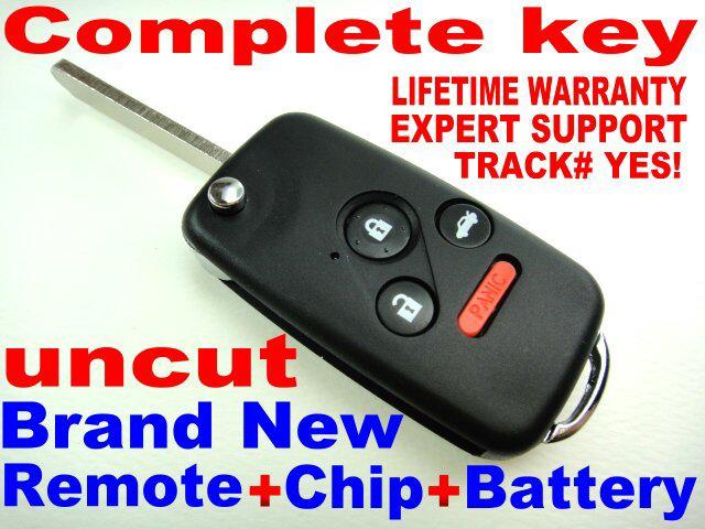 New flip key remote for 03-07 accord keyless entry chip transponder fob clicker