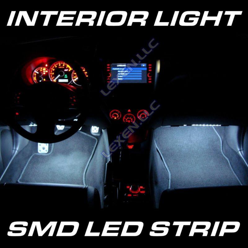 Led w5 white 2x big 12smd 12" interior strip footwell light dash bulb exterior c