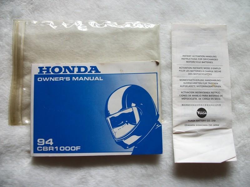 1994 94 honda cbr1000f cbr 1000 f cbr1000 f owners manual original bike