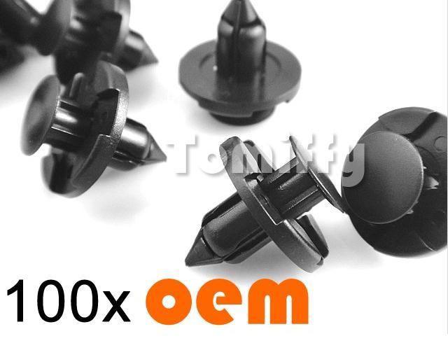 100x oem high quality nissan plastic rivet fastener bumper mud flaps push clips