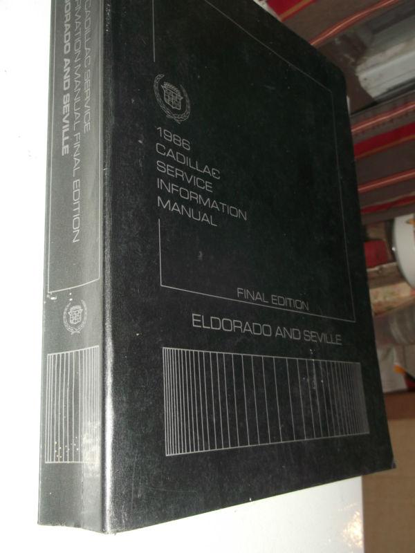 Factory 1986 cadillac eldorado seville service repair manual final edition