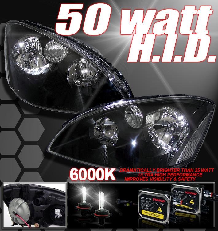 02-04 nissan altima crystal blk headlight+50w xenon hid