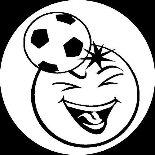 Emoticon soccer vinyl decal for auto or home