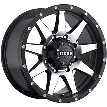 20x9 black gear alloy overdrive wheels 8x180 +18 lifted gmc yukon 2500