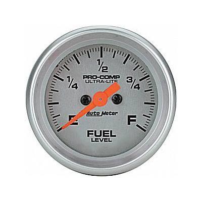 Autometer ultra-lite electrical fuel level gauge 2 1/16" dia black face 4310