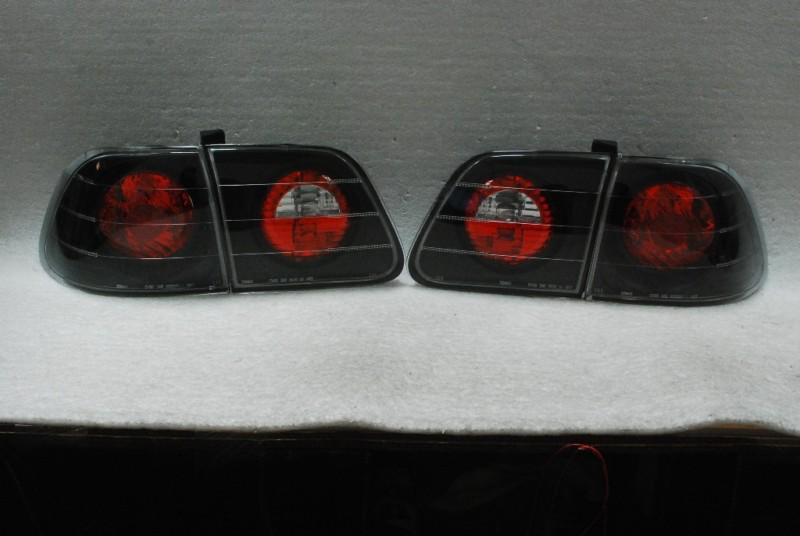 99-00 honda civic 4dr sedan ex lx black 4pcs tail lights lamp