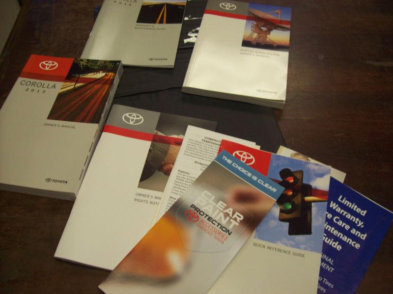 2013 toyota corolla owners manual  set in factory oem case