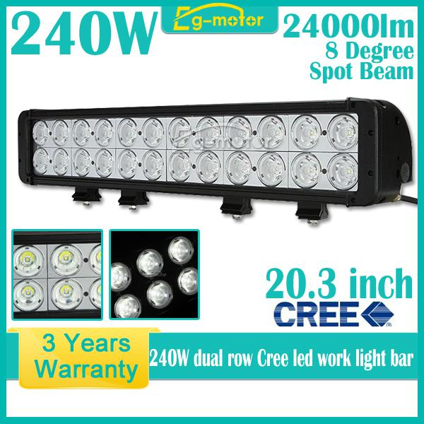 240w 20" cree pencil beam led work light bar off-road 4wd car drving lamp bar