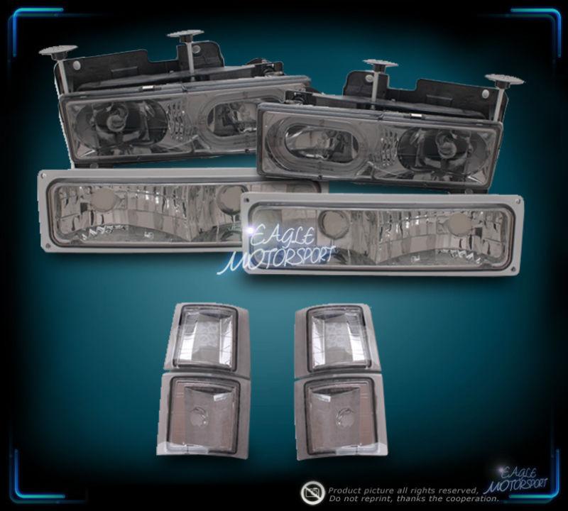 1994-1998 chevy c/k 1500 2500 3500 smoke headlights corner signal parking lamps