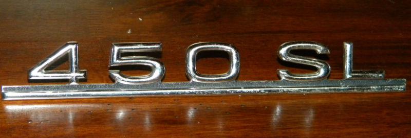 1980's mercedes benz 450sl trunk lid emblem - good used condition w/pins intact