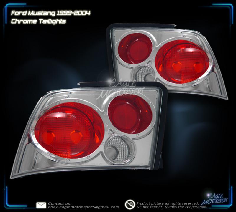 1999-2004 ford mustang red clear tail lights left right rear lamps 2nd type