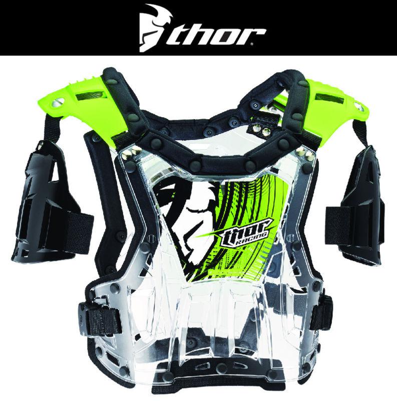 Thor child green quadrant dirt bike roost guard chest protector mx atv 2014