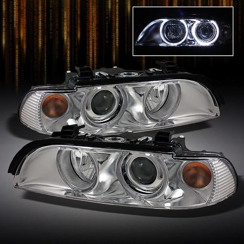 97-03 bmw e39 5-series dual halo projector headlights lights lamps left+right