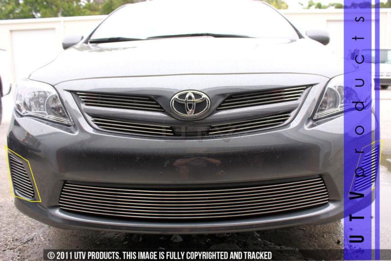 2011 - 2012 toyota corolla (le) 2pc bumper accents chrome billet grille kit 