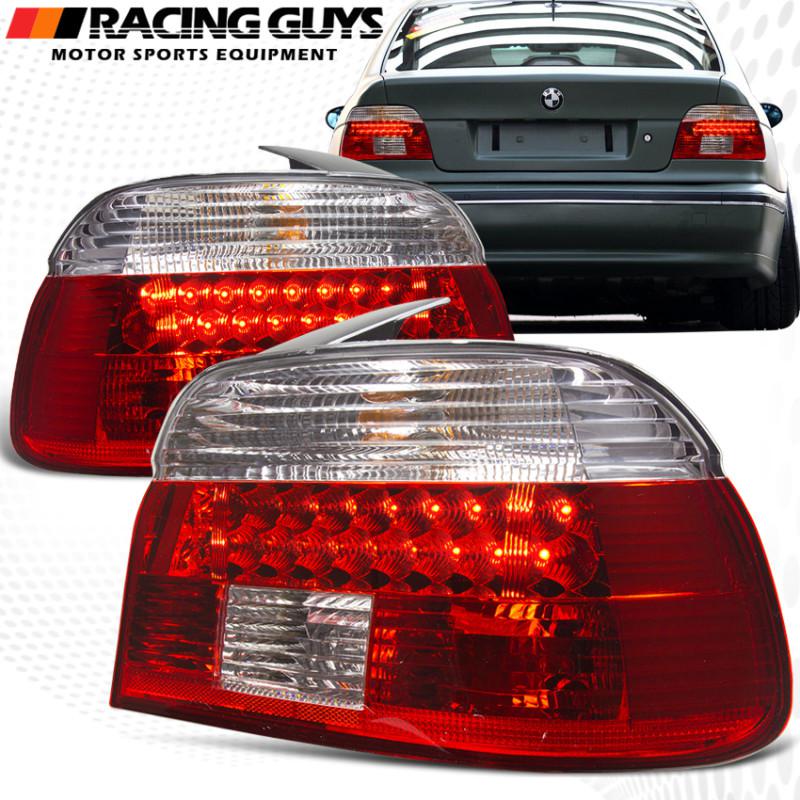 97-00 bmw e39 540i m5 528i red clear led tail lights rear lamps signal brake new