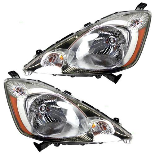 New pair set headlight headlamp lens housing assembly dot 09-11 honda fit sport