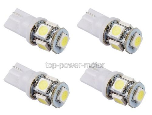 4x white led t10 194 2825 168 158 501 wedge license plate lamp bulbs 007-4