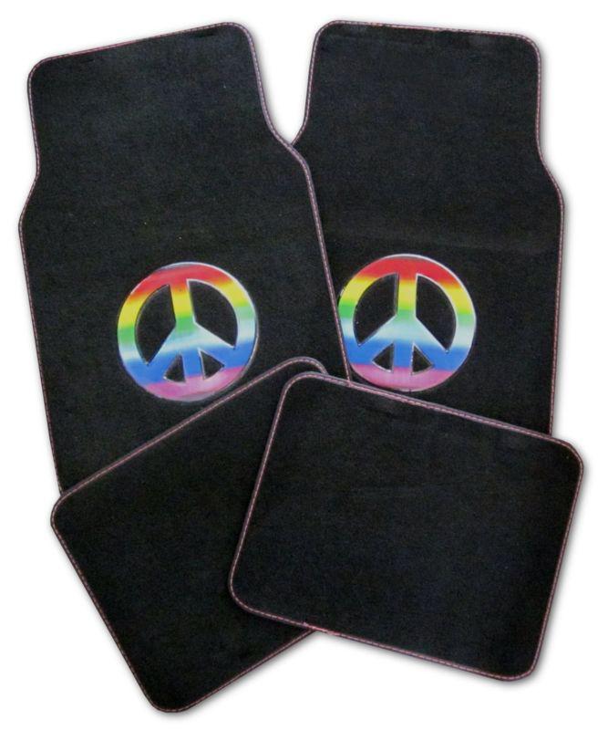 New decorative peace sign car truck auto interior floor mats set #3