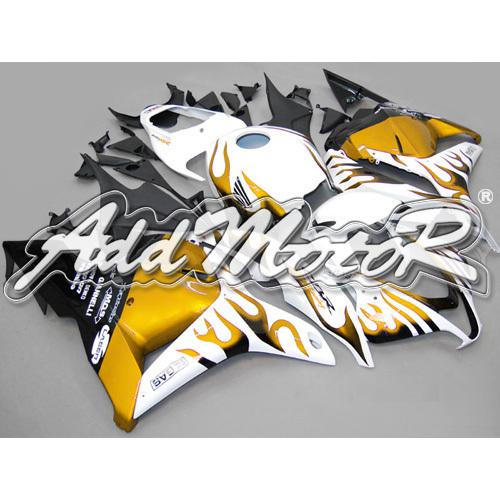 Injection molded fit cbr600rr 2009 2010 2011 2012 gold flames fairing 69n35