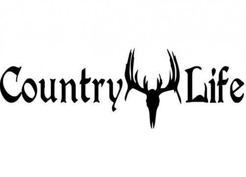 Country life windshield decal/sticker 6&#034;x30&#034;redneck,buck,bones,rack,deer