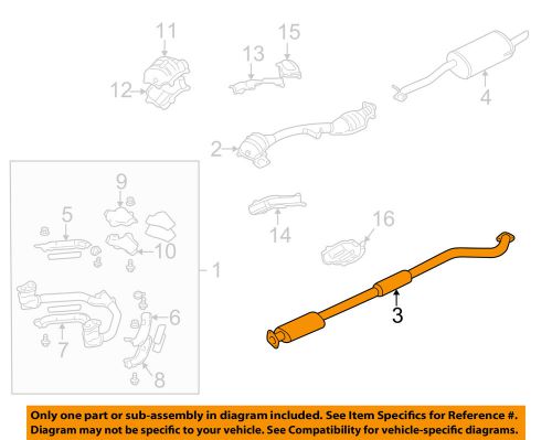 Subaru oem 03-05 forester 2.5l-h4 exhaust-intermediate pipe 44200fe180