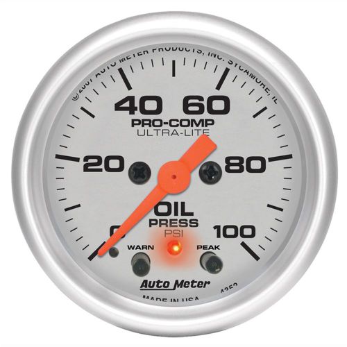 Auto meter 4352 ultra-lite; electric oil pressure gauge